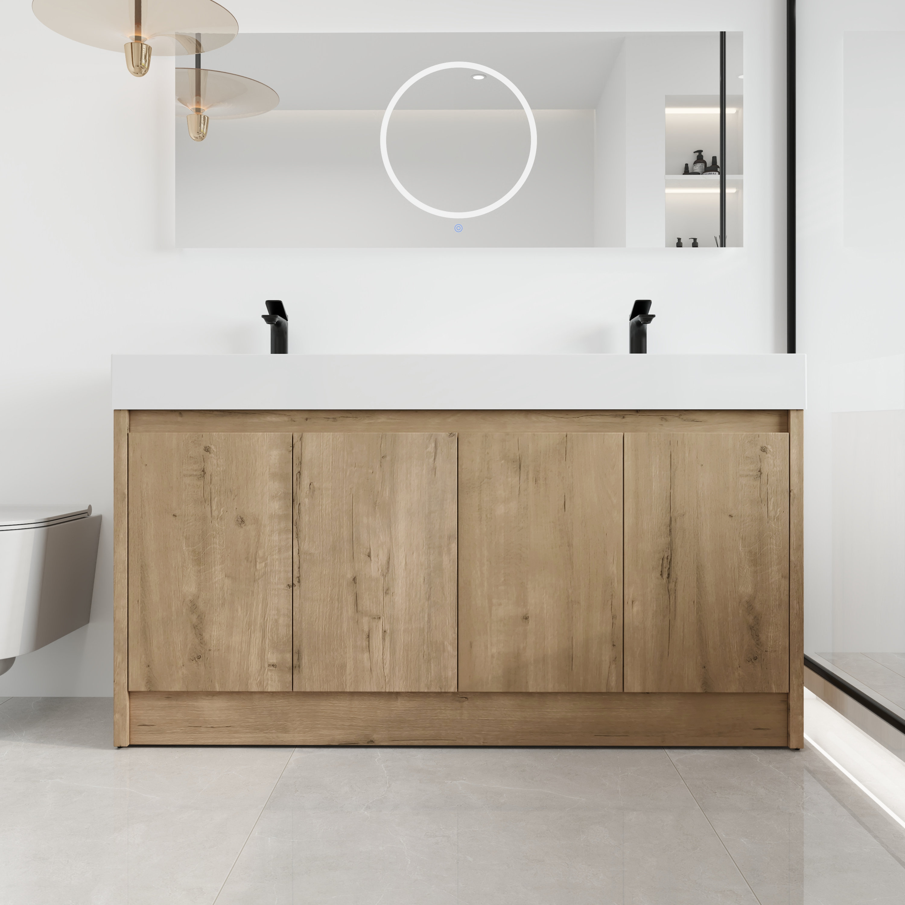 Hokku Designs Barwicks 60"Freestanding Bathroom Vanity,Floor Standing ...